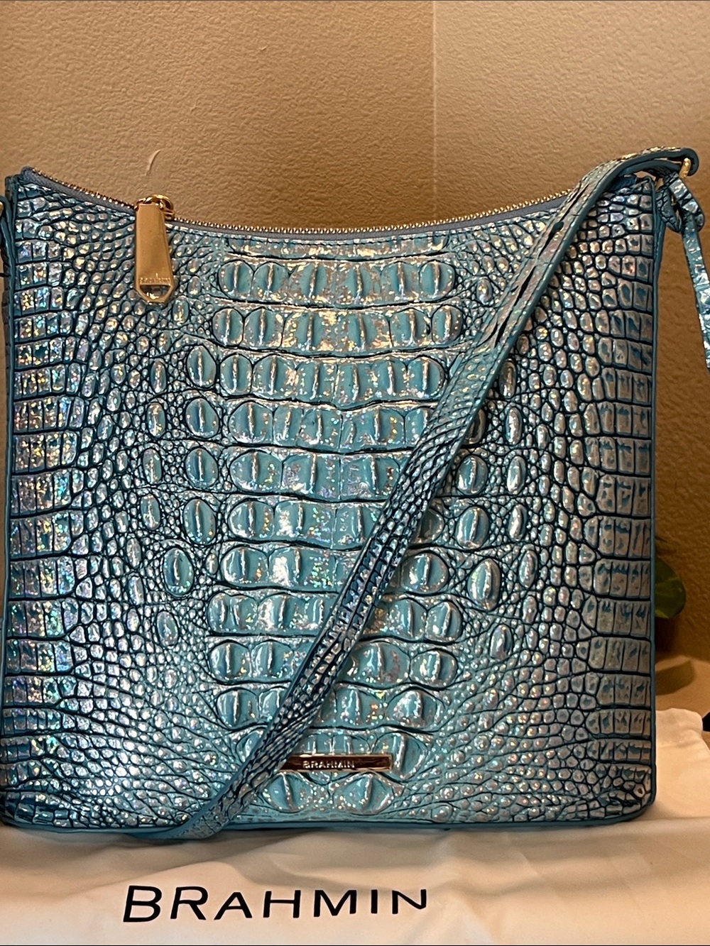 Brahmin Katie Arctic Blue crossbody bag